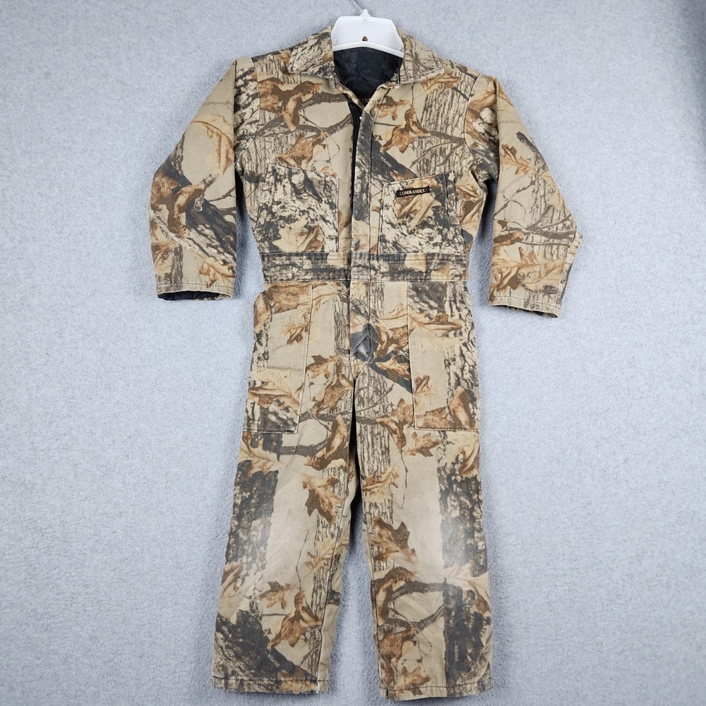 Commander Coveralls Youth 8 Brown Camo Sniper Insulated Quilted Lined Hunting